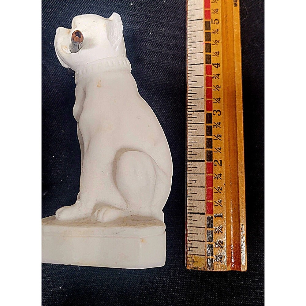Vintage CHALKWARE LOT Dog Figurine SCOTTIE Terrier BULLDOG White - Picture 15 of 15